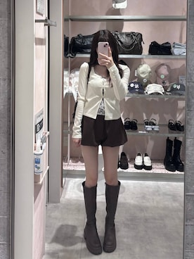 「Heather（ヘザー）のアイテム（パンツ）」を使った、HARUKIさん（レディース・157cm）の秋コーディネート