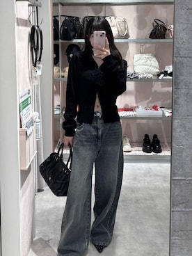 「Heather（ヘザー）のアイテム（トップス）」を使った、HARUKIさん（レディース・157cm）の春コーディネート