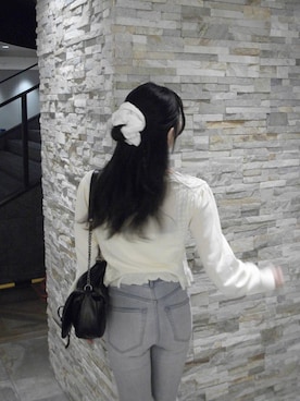 「Heather（ヘザー）のアイテム（バッグ）」を使った、HARUKIさん（レディース・157cm）の春コーディネート