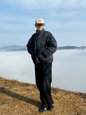 「EPNK（イーピーエヌケー）のアイテム」を使った、shuさん（メンズ・173cm）の冬コーディネート