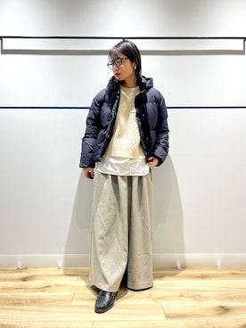 「アイテム（ローファー）」を使った、れお.* 𖥧⚘さん（レディース・158cm）の冬コーディネート