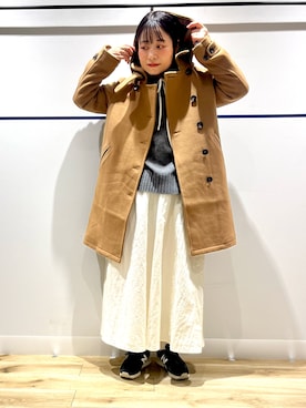 「アイテム（テーラードジャケット、イエロー系）」を使った、れおさん（レディース・158cm）の冬コーディネート