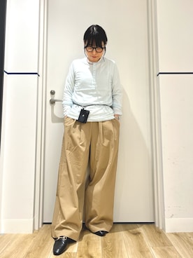 「SMELLY（スメリー）のアイテム（メガネ）」を使った、れお.* 𖥧⚘さん（レディース・158cm）の秋コーディネート