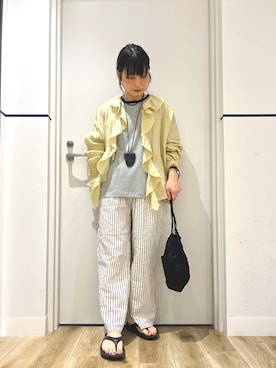 「URBAN RESEARCH Sonny Label（アーバンリサーチサニーレーベル）のアイテム（パンツ）」を使った、れお.* 𖥧⚘さん（レディース・158cm）の夏コーディネート