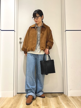 「RODE SKO（ロデスコ）のアイテム（ローファー）」を使った、れお.* 𖥧⚘さん（レディース・158cm）の秋コーディネート