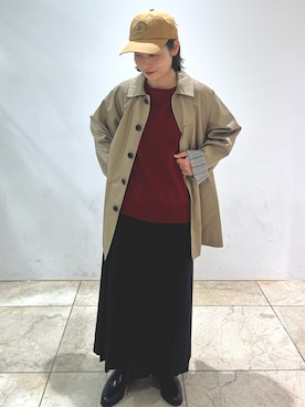 「アイテム（ステンカラーコート）」を使った、れおさん（レディース・158cm）の秋コーディネート