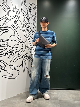 「LACOSTE（ラコステ）のアイテム（Tシャツ/カットソー）」を使った、suzukiさん（メンズ・167cm）の夏コーディネート