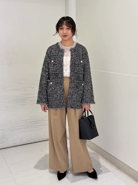「SHIPS（シップス）のアイテム（ショルダーバッグ）」を使った、庭田さん（レディース・155cm）の秋コーディネート