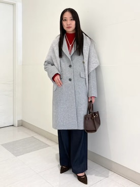 「アイテム（ストール/ショール）」を使った、庭田さん（レディース・155cm）の冬コーディネート