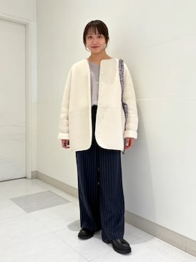「アイテム（パンツ）」を使った、庭田さん（レディース・155cm）の秋コーディネート