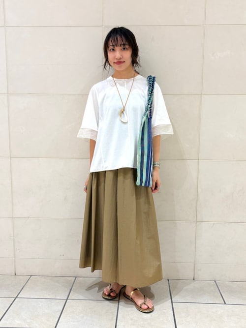 【新品未使用品】【接触冷感】・【UVカット】バウンスカフスプルオーバー 接触冷感/UVカット スクエアボリュームスリーブプルオーバー