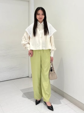 「BINDU（ビンドゥー）のアイテム」を使った、庭田さん（レディース・155cm）の春コーディネート