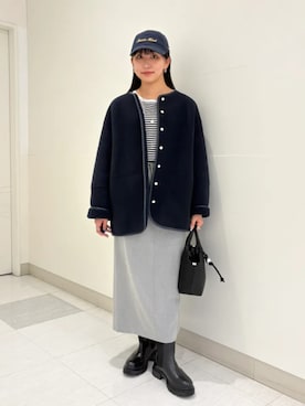 「シップス」｜「アイテム（ブルゾン）」を使った、庭田さん（レディース・155cm）の冬コーディネート