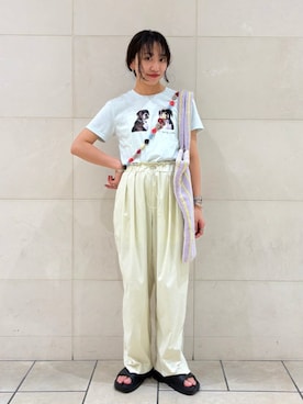 「アイテム（ラッシュガード）」を使った、庭田さん（レディース・155cm）の夏コーディネート