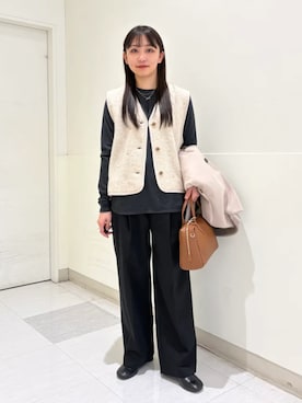 「Beau're（ヴュレ）のアイテム（バッグ）」を使った、庭田さん（レディース・155cm）の冬コーディネート