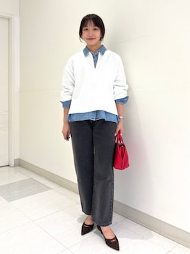 「SHIPS（シップス）のアイテム（スウェット）」を使った、庭田さん（レディース・155cm）の秋コーディネート