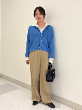 「SHIPS（シップス）のアイテム（パーカー）」を使った、庭田さん（レディース・155cm）の秋コーディネート