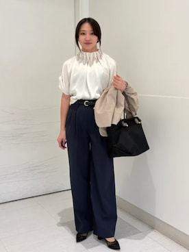 「SHIPS（シップス）のアイテム（トップス）」を使った、庭田さん（レディース・155cm）の春コーディネート