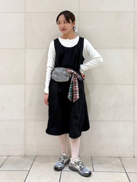 「アイテム（カーディガン/ボレロ）」を使った、庭田さん（レディース・155cm）の春コーディネート