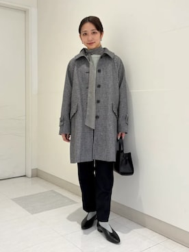 「SHIPS」｜「アイテム（ステンカラーコート）」を使った、庭田さん（レディース・155cm）の冬コーディネート