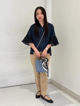 「SHIPS（シップス）のアイテム（アクセサリー）」を使った、庭田さん（レディース・155cm）の春コーディネート