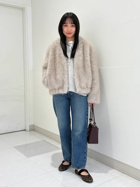 「SHIPS」｜「アイテム（バレエシューズ）」を使った、庭田さん（レディース・155cm）の冬コーディネート