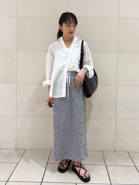 「アイテム（スカート）」を使った、庭田さん（レディース・155cm）の夏コーディネート