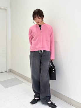 「ピンクニット」｜庭田さん（レディース・155cm）の秋コーディネート