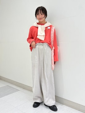 「アイテム（ブローチ/コサージュ）」を使った、庭田さん（レディース・155cm）の秋コーディネート