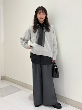 「アイテム（シャツ/ブラウス）」を使った、庭田さん（レディース・155cm）の秋コーディネート