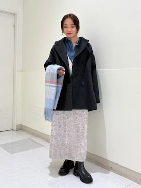 「アイテム（ピーコート）」を使った、庭田さん（レディース・155cm）の秋コーディネート