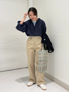 「SHIPS（シップス）のアイテム（テーラードジャケット）」を使った、庭田さん（レディース・155cm）の春コーディネート