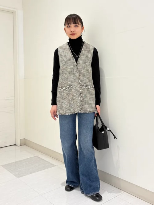 トライスピン 杢 ツイード カラーレス ジレ（セレモニー対応可