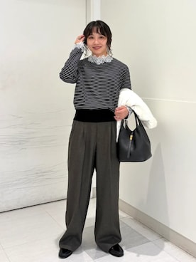 「SHIPS（シップス）のアイテム（その他パンツ）」を使った、庭田さん（レディース・155cm）の秋コーディネート