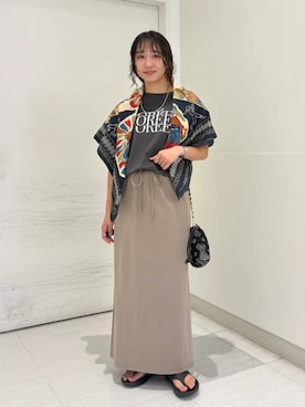 「BINDU（ビンドゥー）のアイテム」を使った、庭田さん（レディース・155cm）の夏コーディネート