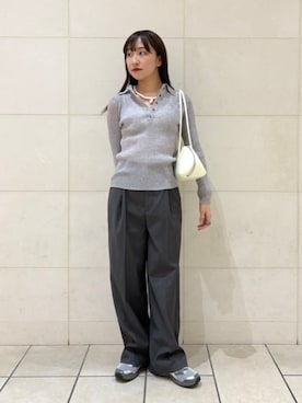 「アイテム（ニット/セーター）」を使った、庭田さん（レディース・155cm）の春コーディネート