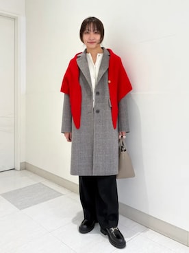 「SHIPS」｜「アイテム（チェスターコート）」を使った、庭田さん（レディース・155cm）の秋コーディネート