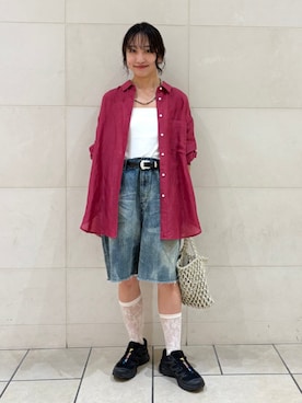 「アイテム（キャミソール）」を使った、庭田さん（レディース・155cm）の夏コーディネート