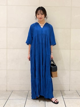 「A VACATION（アヴァケーション）のアイテム」を使った、庭田さん（レディース・155cm）の夏コーディネート
