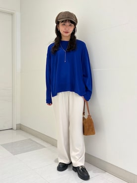 「SHIPS（シップス）のアイテム（ピアス（両耳用））」を使った、庭田さん（レディース・155cm）の秋コーディネート