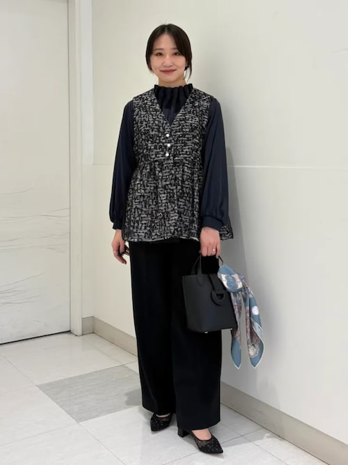 一部WEB限定】〈手洗い可能〉ヴィンテージ サテン ネック ギャザー