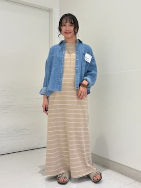 「SHIPS（シップス）のアイテム（ワンピース/ドレス）」を使った、庭田さん（レディース・155cm）の夏コーディネート