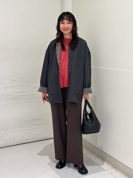 「SHIPS（シップス）のアイテム（その他パンツ）」を使った、庭田さん（レディース・155cm）の秋コーディネート
