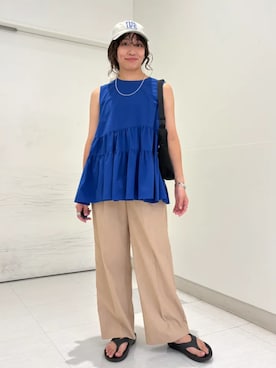 「SHIPS（シップス）のアイテム」を使った、庭田さん（レディース・155cm）の夏コーディネート