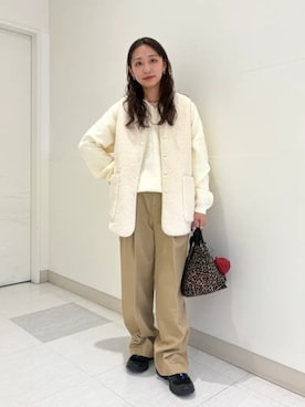 「アイテム（コインケース）」を使った、庭田さん（レディース・155cm）の冬コーディネート