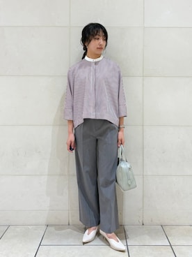 「SHIPS（シップス）のアイテム（ピアス（両耳用））」を使った、庭田さん（レディース・155cm）の秋コーディネート