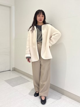 「SHIPS（シップス）のアイテム（スウェット）」を使った、庭田さん（レディース・155cm）の秋コーディネート