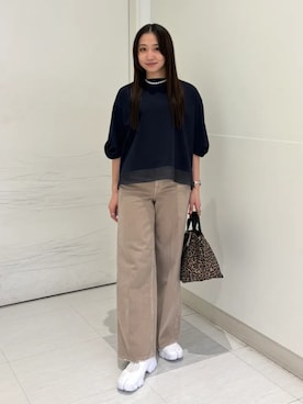 「SHIPS（シップス）のアイテム（アクセサリー）」を使った、庭田さん（レディース・155cm）の春コーディネート