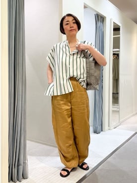 「TEMBEA（テンベア）のアイテム」を使った、TOMORROWLANDhoriuchiさん（レディース・157cm）の夏コーディネート