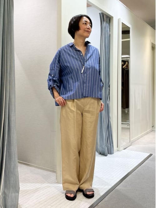リネンキュプラシルクコンパクト タックパンツ（その他パンツ